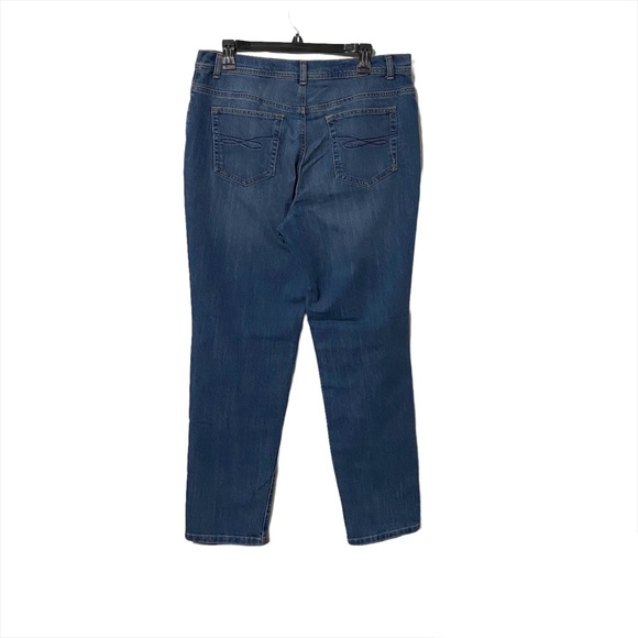 Plus Size 14 Jeans Blue Style & Co Denim, Slim Leg Hi-Rise EUC - Picture 9 of 13